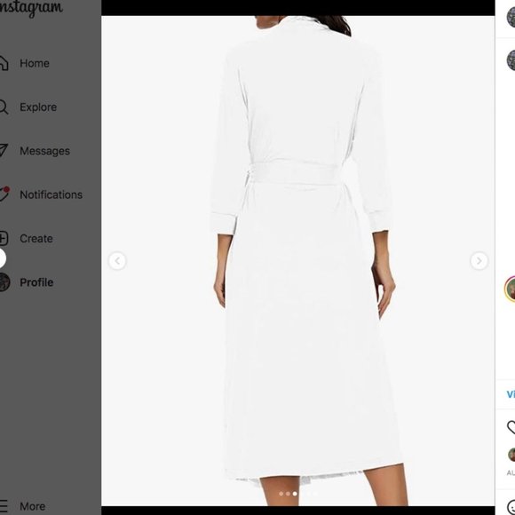 White Robe Soft Robe Bathrobe - Picture 3 of 6